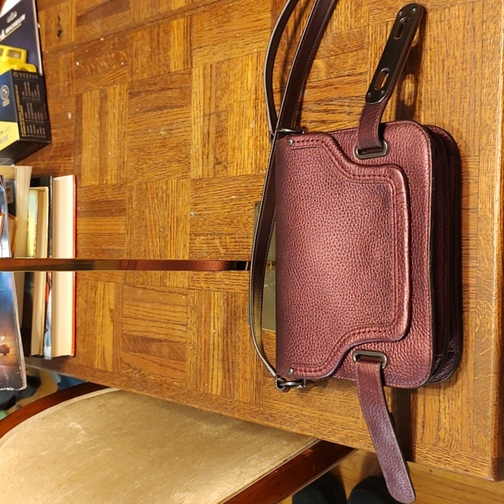 Coach Mini Swagger 2015 35995 Metallic Berry Leather Crossbody $350 Retail EUC - Picture 13 of 16